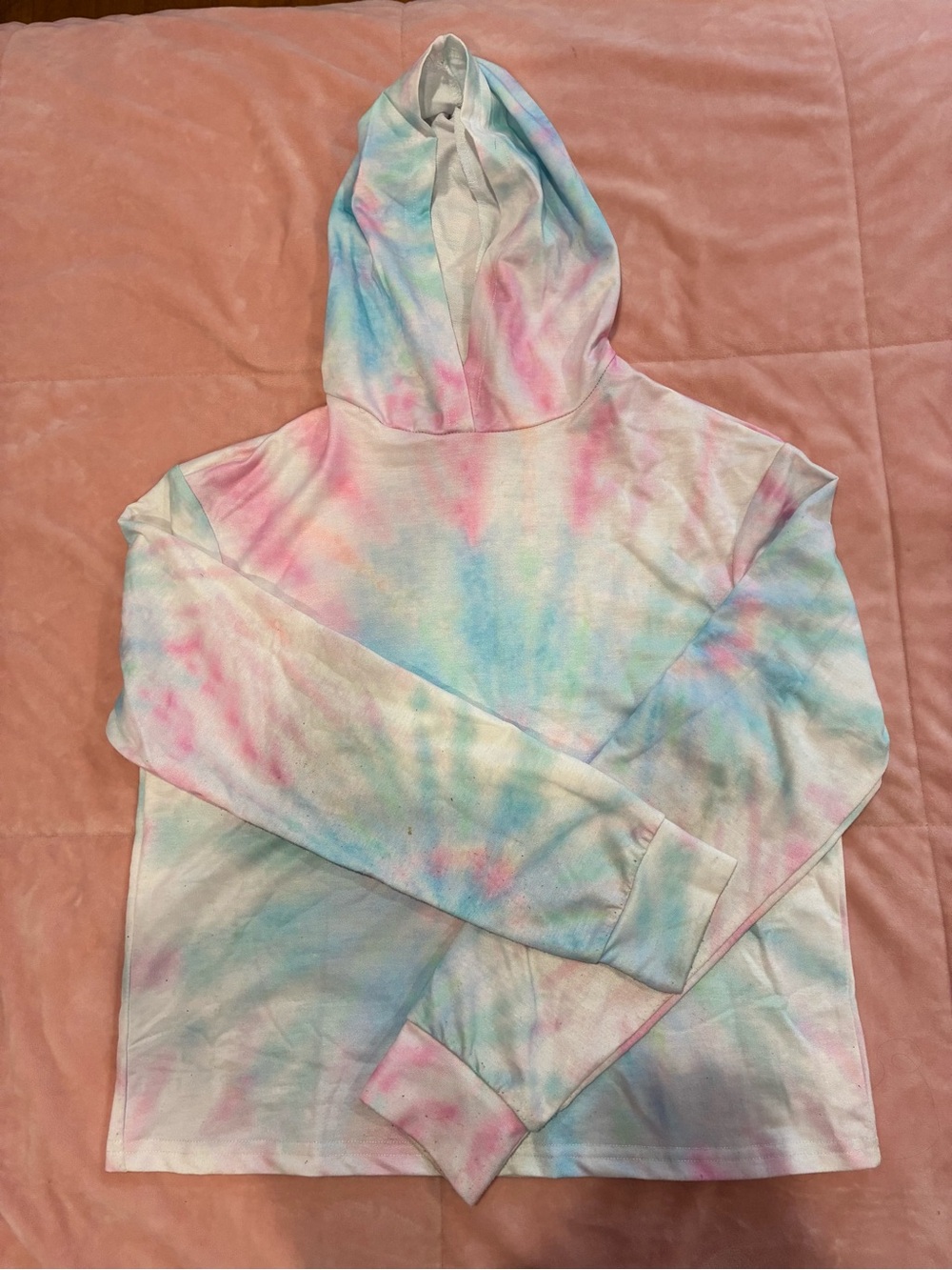 Girls Pastel Tie-Dye Hooded Sweatshirt